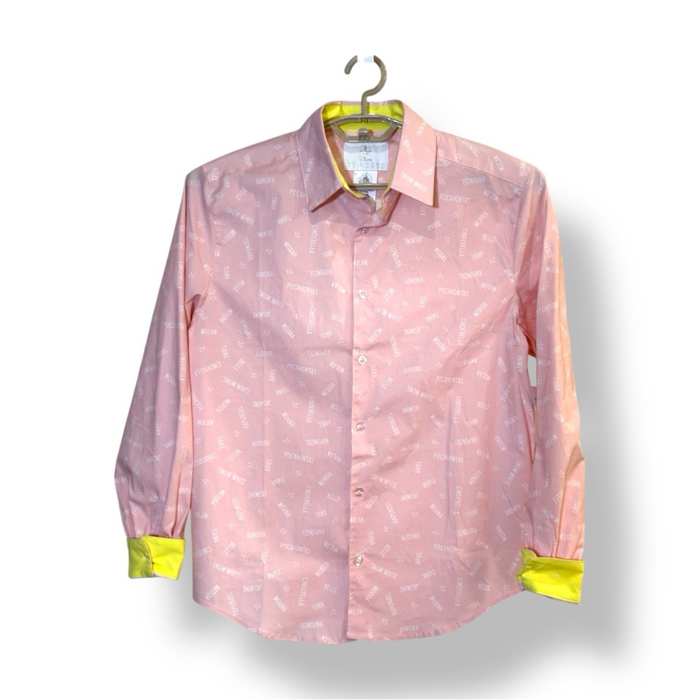 Disney Princess Baby Pink Long Sleeve Buttoned Down Shirt Women (Small)